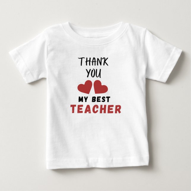 Heart Design Thank You My Best Teacher Gift Idea T Shirt (Framsida)