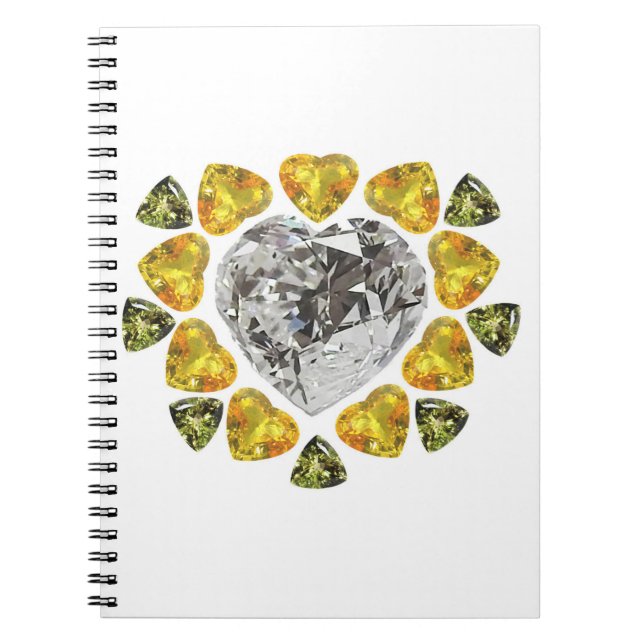 Heart Diamond Gemstone Art Anteckningsbok (Framsidan)