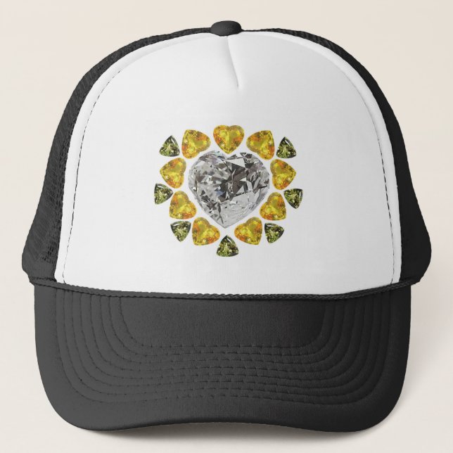Heart Diamond Gemstone Art Keps (Framsida)