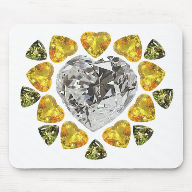 Heart Diamond Gemstone Art Musmatta (Framsidan)