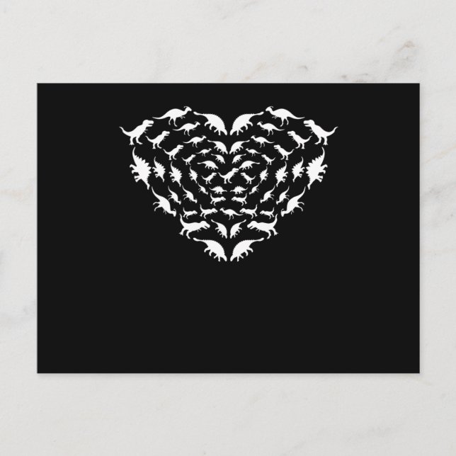 Heart Dinosaur Valentine Par Valentines day Gr Inbjudan Vykort (Framsida)