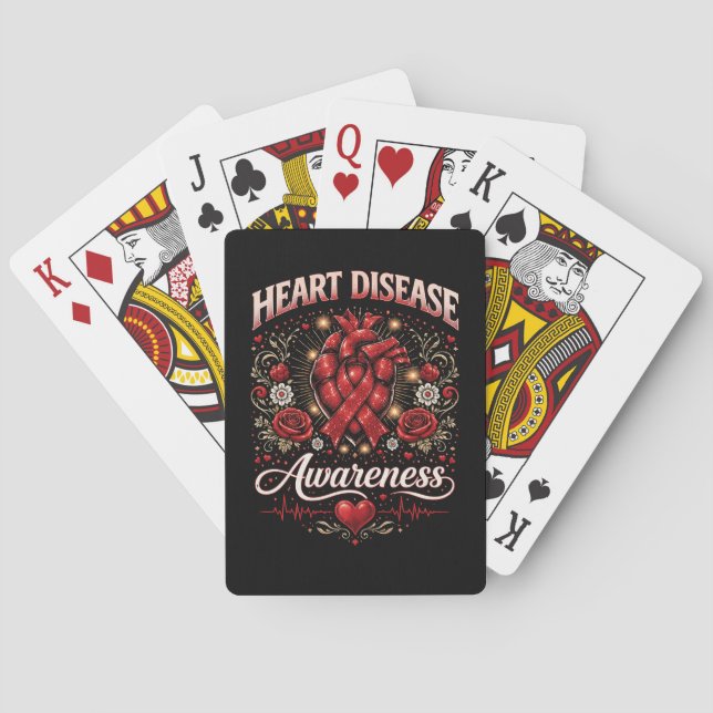 Heart Disease Awareness Casinokort (Baksidan)