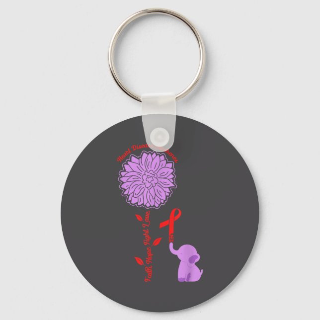 Heart Disease Awareness Faith Hope Fight Love Card Nyckelring (Framsida)