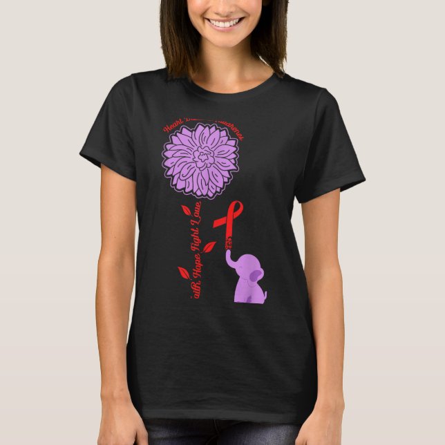 Heart Disease Awareness Faith Hope Fight Love Card T Shirt (Framsida)