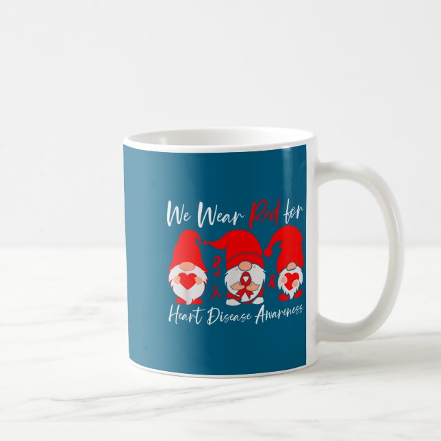 Heart Disease Awareness Gnome  Kaffemugg (Höger)