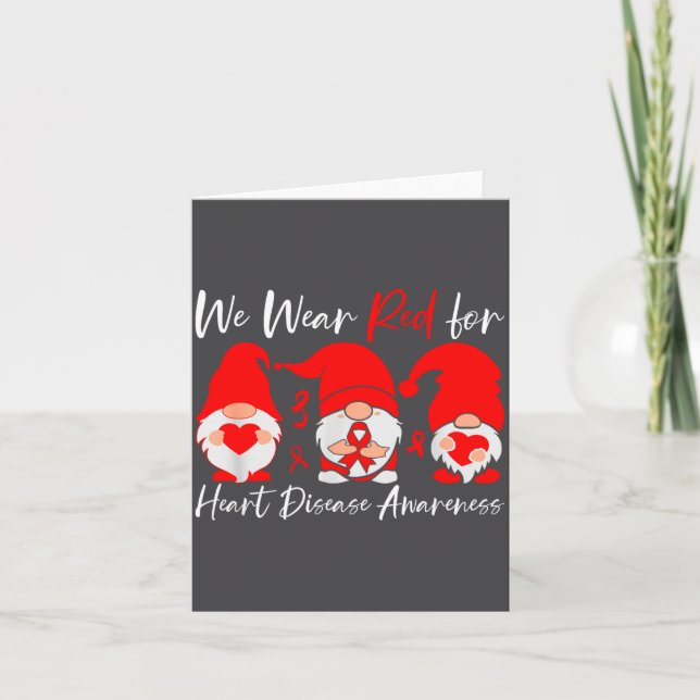 Heart Disease Awareness Gnome  Kort (Framsida)