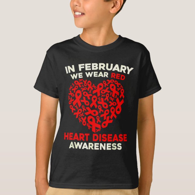 Heart Disease Awareness Go Red In February Health  T Shirt (Framsida)