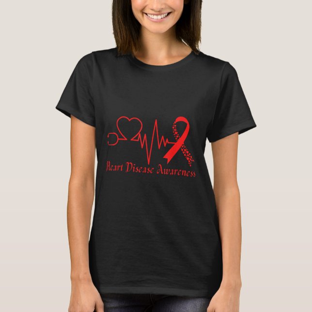 Heart Disease Awareness Go Red In February Health  T Shirt (Framsida)