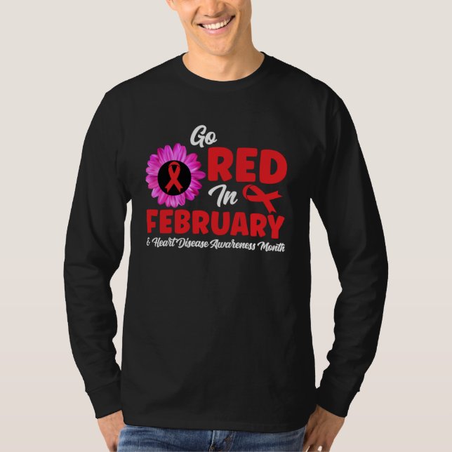 heart disease awareness Heart Attack  3 T Shirt (Framsida)