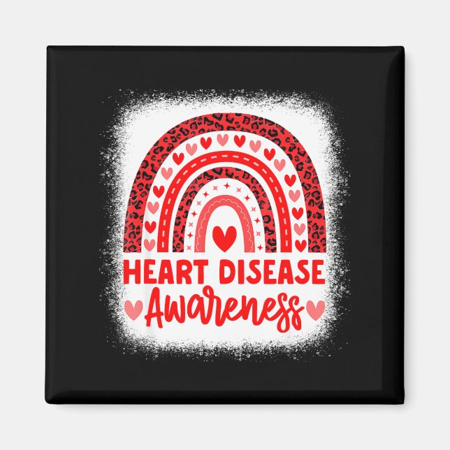 Heart Disease Awareness Heart Month Rainbow Heart  Magnet (Framsidan)