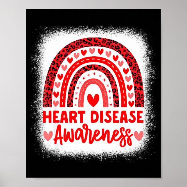 Heart Disease Awareness Heart Month Rainbow Heart  Poster (Framsidan)