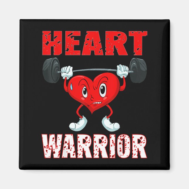 Heart Disease Awareness Heart Warrior Wear Red Hea Magnet (Framsidan)