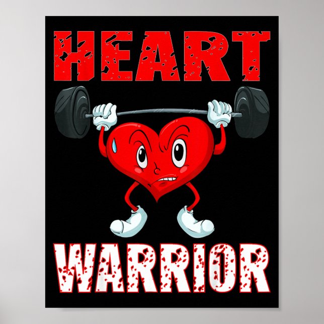 Heart Disease Awareness Heart Warrior Wear Red Hea Poster (Framsidan)