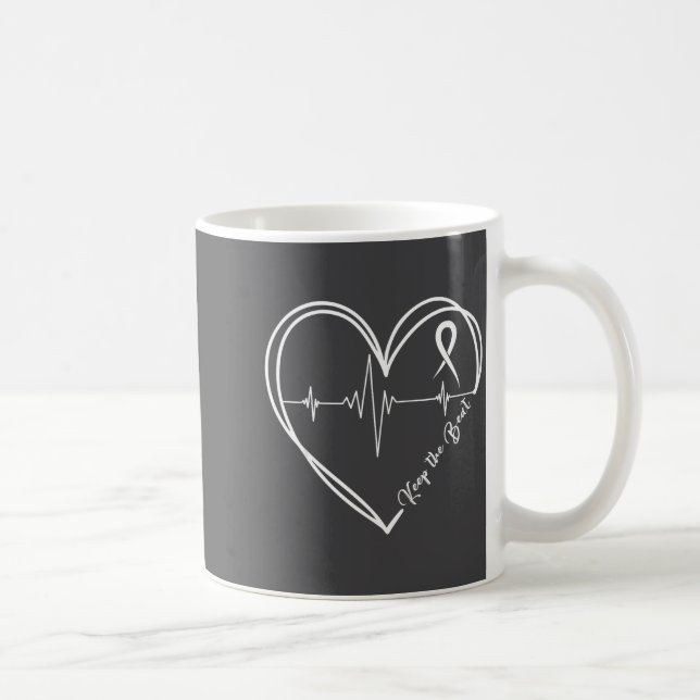 Heart Disease Awareness Heartbeat Chd Wear Red Hea Kaffemugg (Höger)