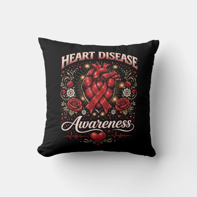 Heart Disease Awareness Kudde (Framsida)
