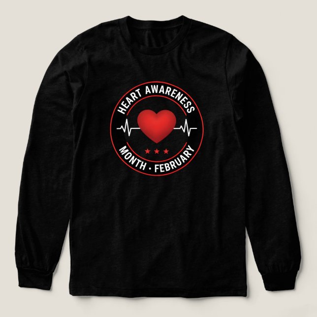 Heart Disease Awareness Month February EKG Heart T Shirt (Design framsida)