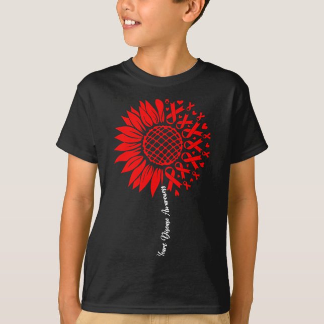 Heart Disease Awareness Month Sunflower For Women  T Shirt (Framsida)
