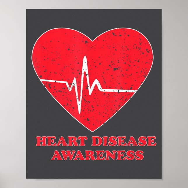 Heart Disease Awareness -national Wear Red Shirt D Poster (Framsidan)