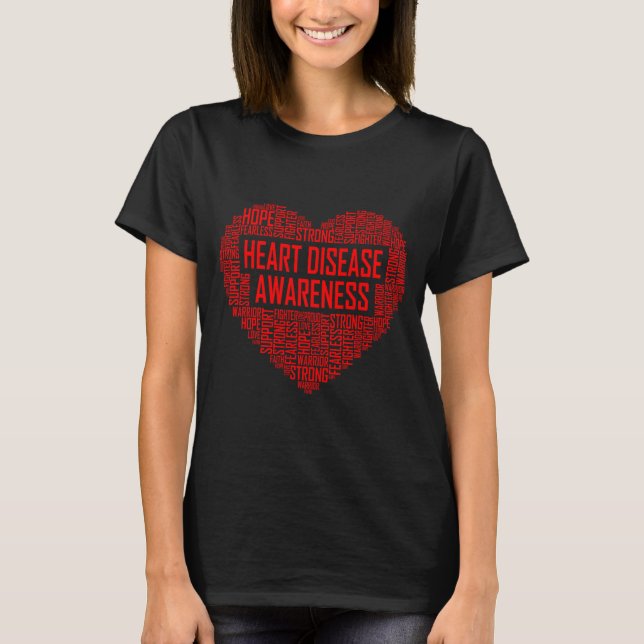 Heart Disease Awareness Red Heart Gift February We T Shirt (Framsida)
