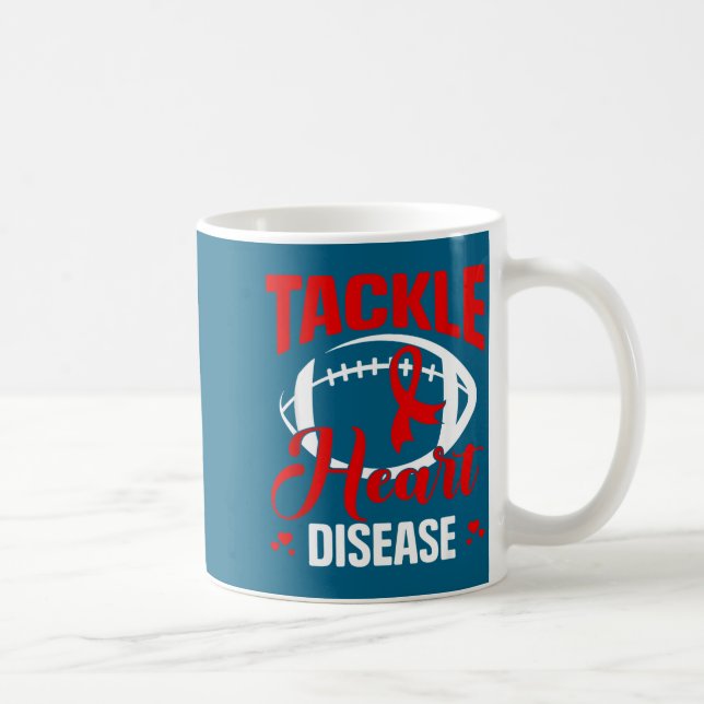 Heart Disease Awareness Red Heart Tackle Heart Dis Kaffemugg (Höger)