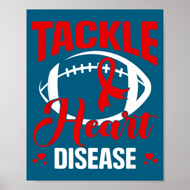 Heart Disease Awareness Red Heart Tackle Heart Dis Poster (Framsidan)