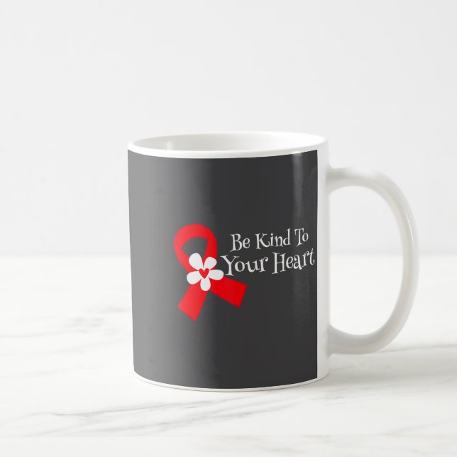 Heart Disease Awareness Shirt Heart Health Month  Kaffemugg (Höger)