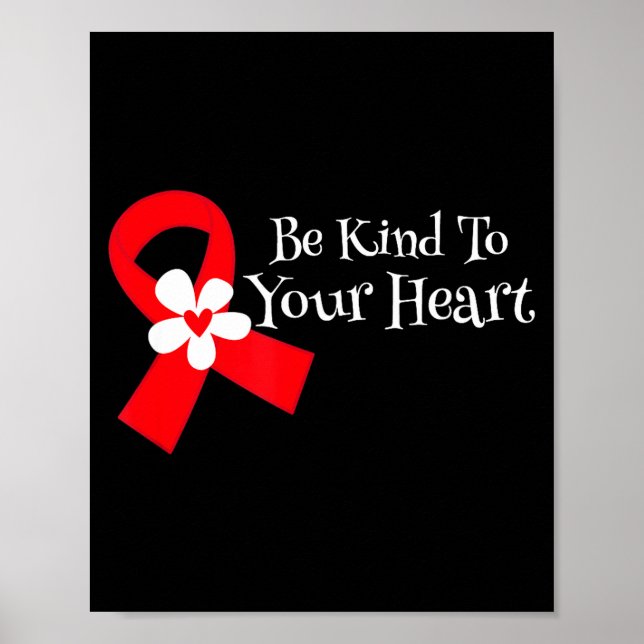 Heart Disease Awareness Shirt Heart Health Month  Poster (Framsidan)