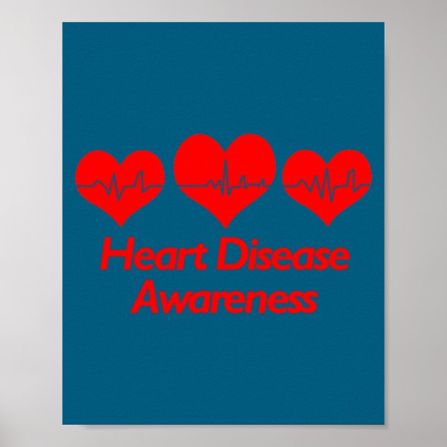 Heart Disease Awareness Shirt - Heart Health  Poster (Framsidan)