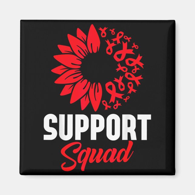 Heart Disease Awareness Support Squad Stroke Blood Magnet (Framsidan)
