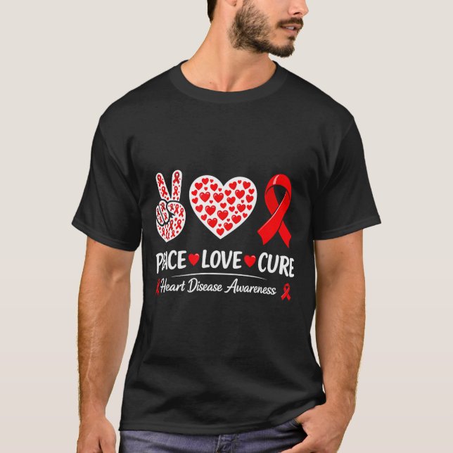 Heart Disease Awareness  T Shirt (Framsida)