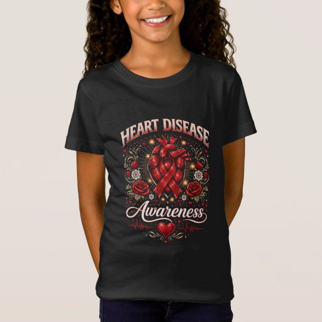 Heart Disease Awareness T Shirt (Framsida)