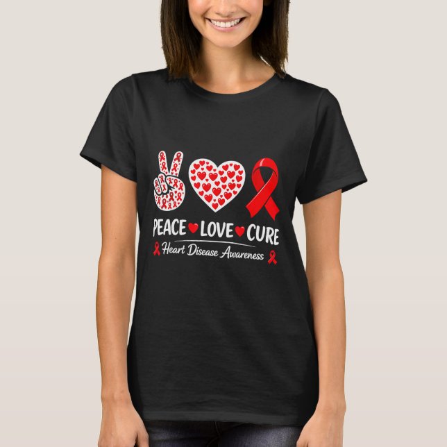 Heart Disease Awareness  T Shirt (Framsida)