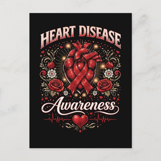 Heart Disease Awareness Vykort (Framsida)
