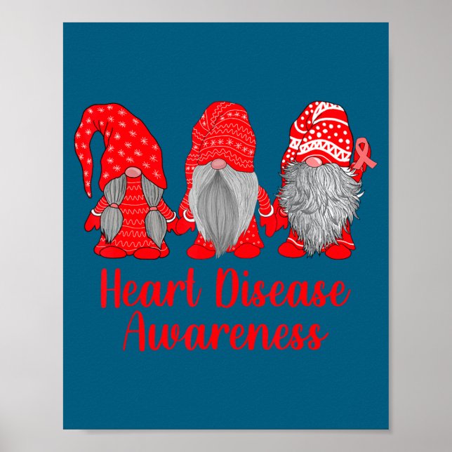 Heart Disease Awareness Wear Red In February Famil Poster (Framsidan)