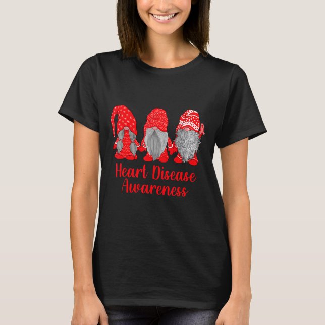 Heart Disease Awareness Wear Red In February Famil T Shirt (Framsida)
