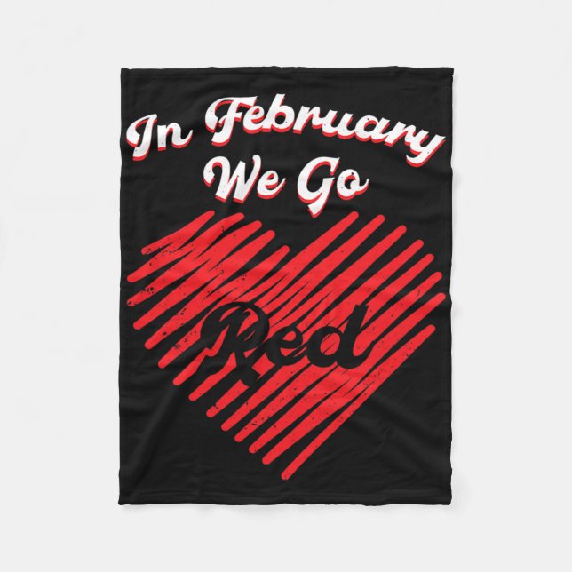 Heart Disease February Wear Red Heart Disease Awar Fleecefilt (Framsidan)