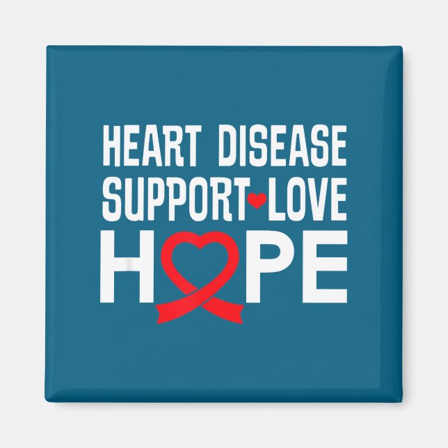 Heart Disease Suprt Love Hope Red Ribbon  Magnet (Framsidan)