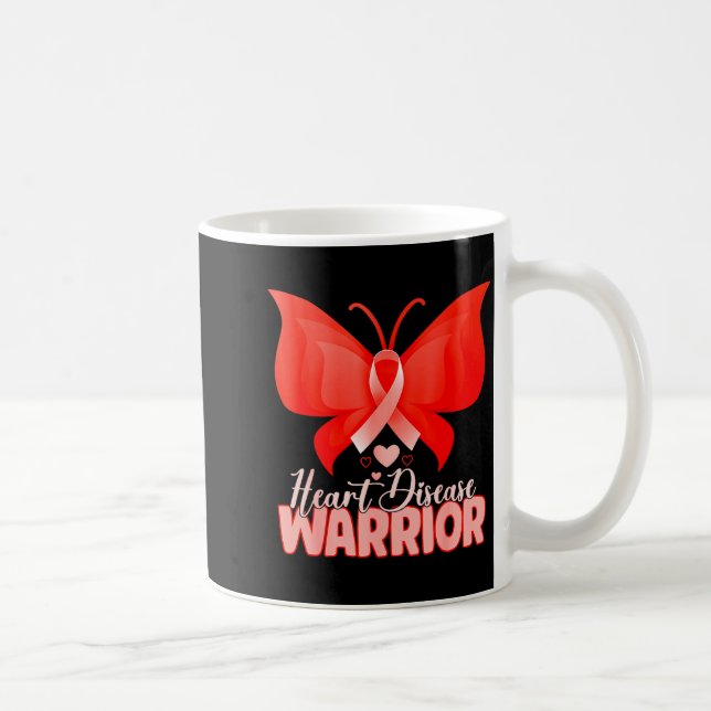 Heart Disease Warrior Butterfly Red Heart Disease  Kaffemugg (Höger)