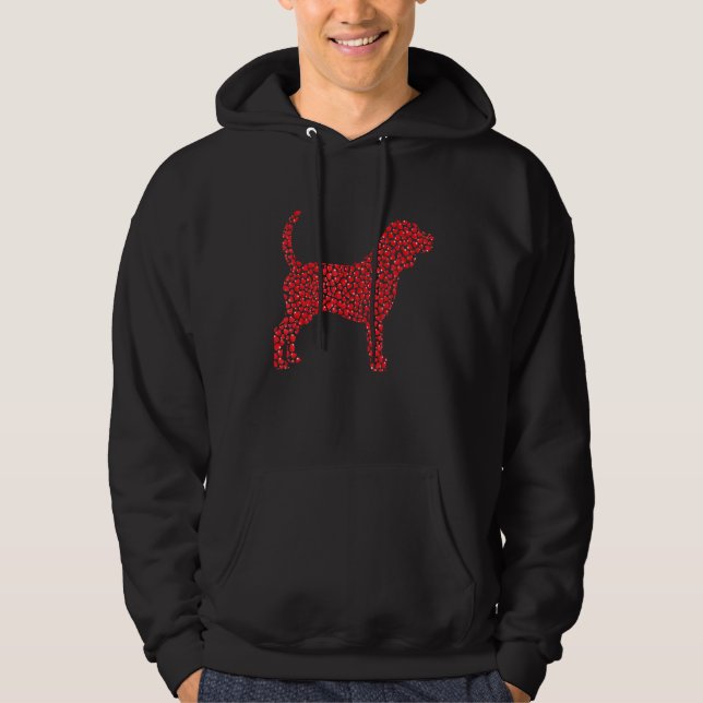 Heart Dog Lover Gifts Beagle Puppy Valentines Day Hoodie (Framsida)