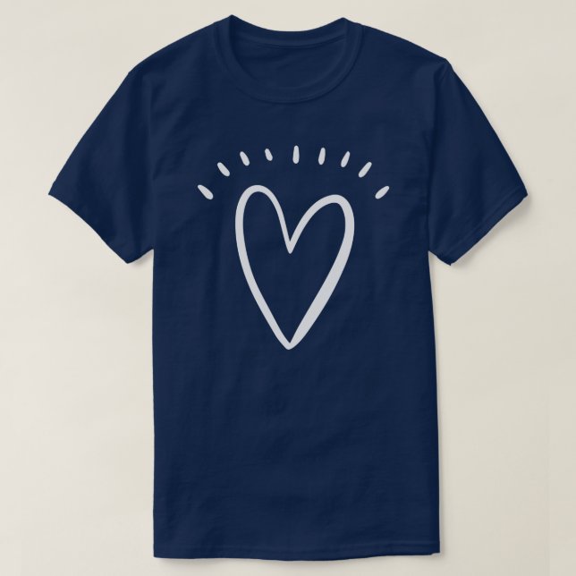 Heart Doodle Valentines Day  T Shirt (Design framsida)