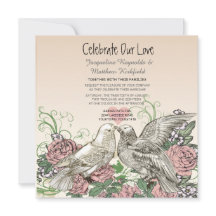 Heart Doves Ro Rosa Romantik Bröllop