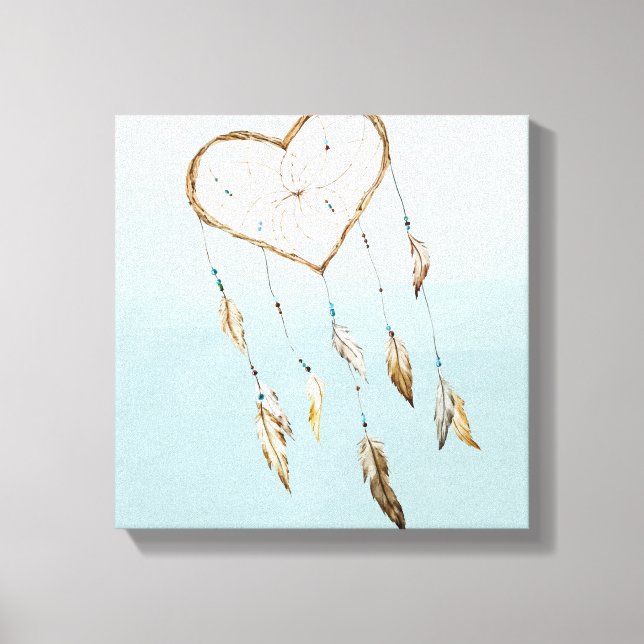 Heart Dream Catcher Canvastryck (Framsida)
