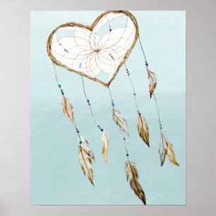 Heart Dream Catcher Poster