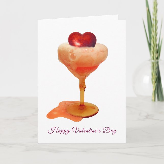 Heart Drink Valentines Card Kort (Framsida)