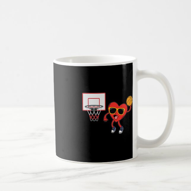 Heart Dunk Basketball Player Valentines day Kärlek Kaffemugg (Höger)