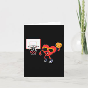 Heart Dunk Basketball Player Valentines day Kärlek Kort