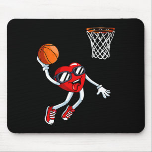 Heart Dunk Basketball Player Valentines day Kärlek Musmatta