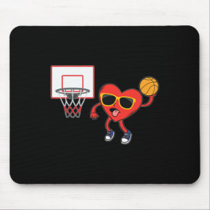Heart Dunk Basketball Player Valentines day Kärlek Musmatta