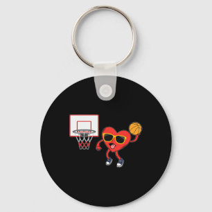 Heart Dunk Basketball Player Valentines day Kärlek Nyckelring