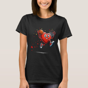 Heart Dunking Valentines day Bysketll Kids T Shirt